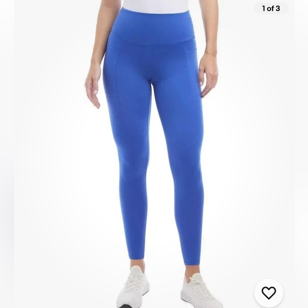 Danskin Ladies' blue Legging High Rise Pockets Moisture‎ Wicking Fabric